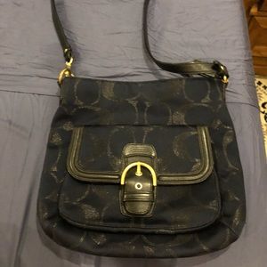 Coach navy and black cross body bag
